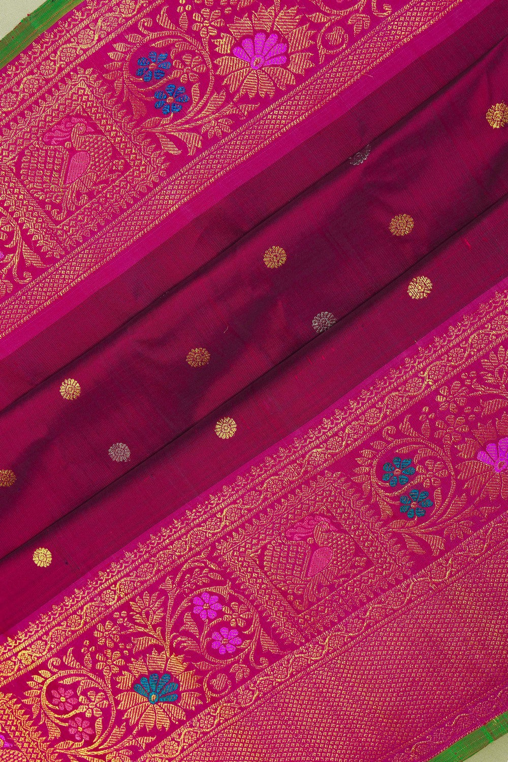 Image of Gadwal Silk Purple Saree